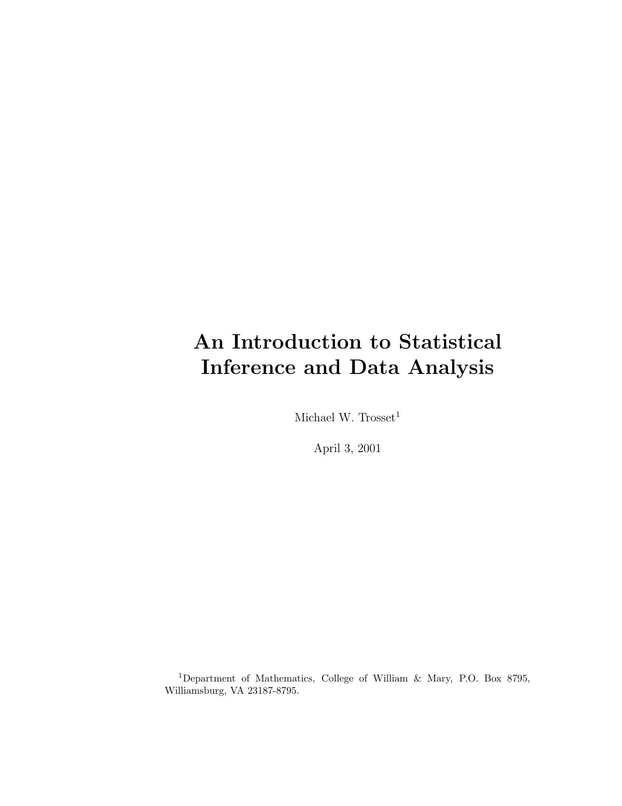 Data Analysis - Statistics