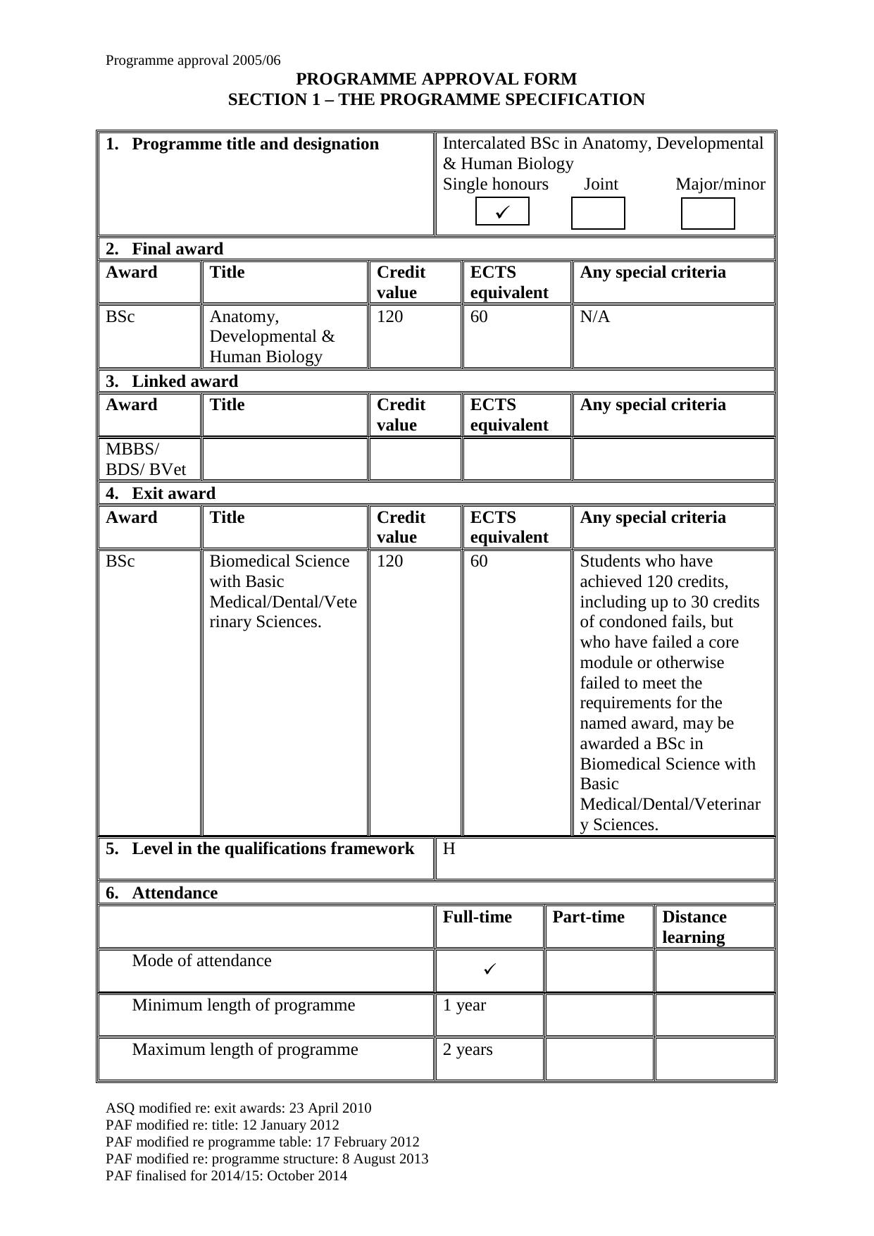 Anatomy, Developmental and Human Biology, BSc Intercalated