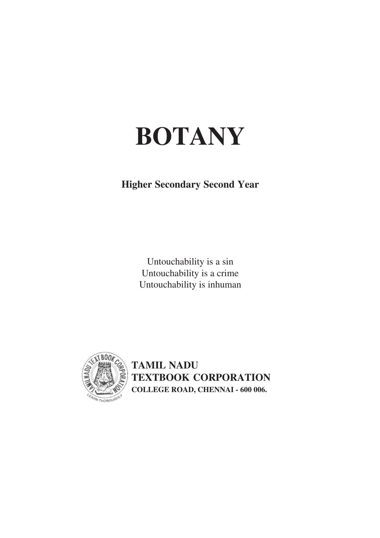 BOTANY Higher Secondary Second Year