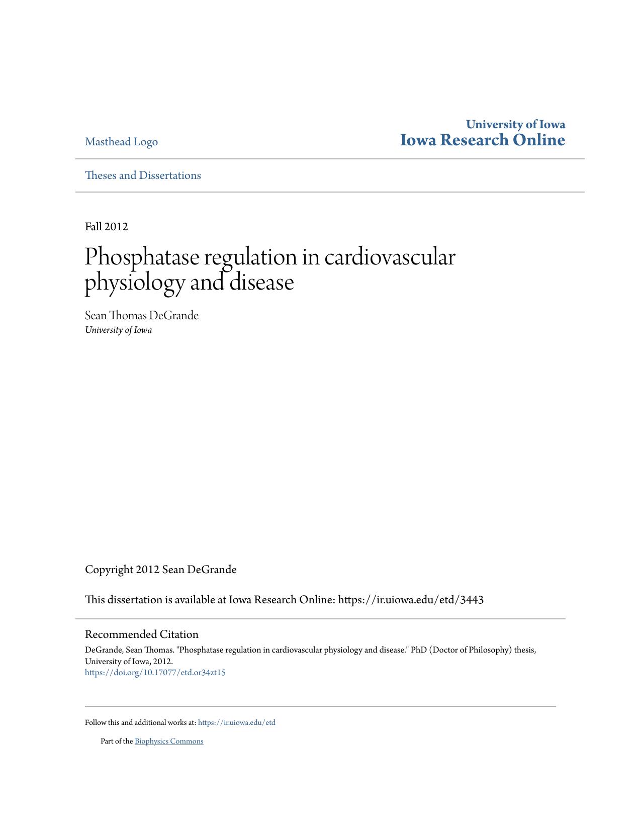 Phosphatase regulation in cardiovascular physiology and disease