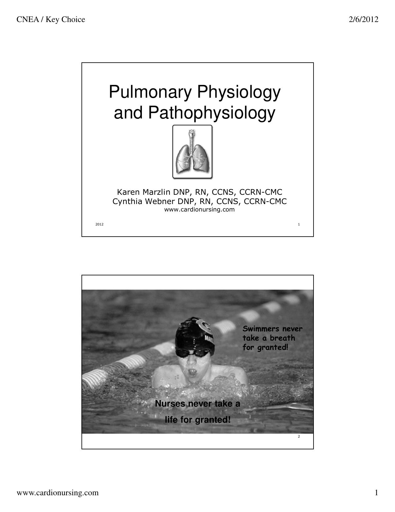 Microsoft PowerPoint - Pulmonary Physiology and Pathophysiology
