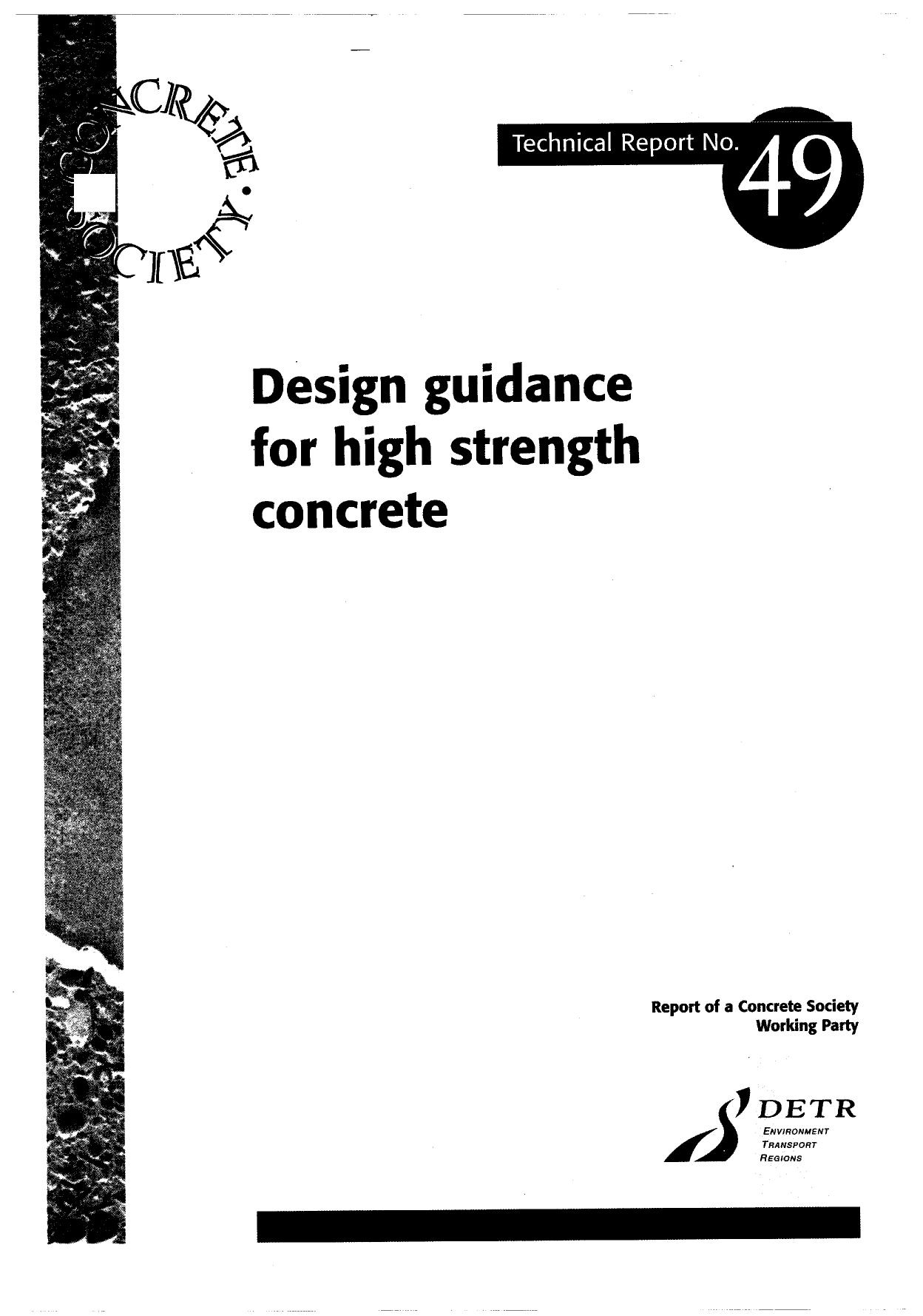 Design guidance for high strength concrete