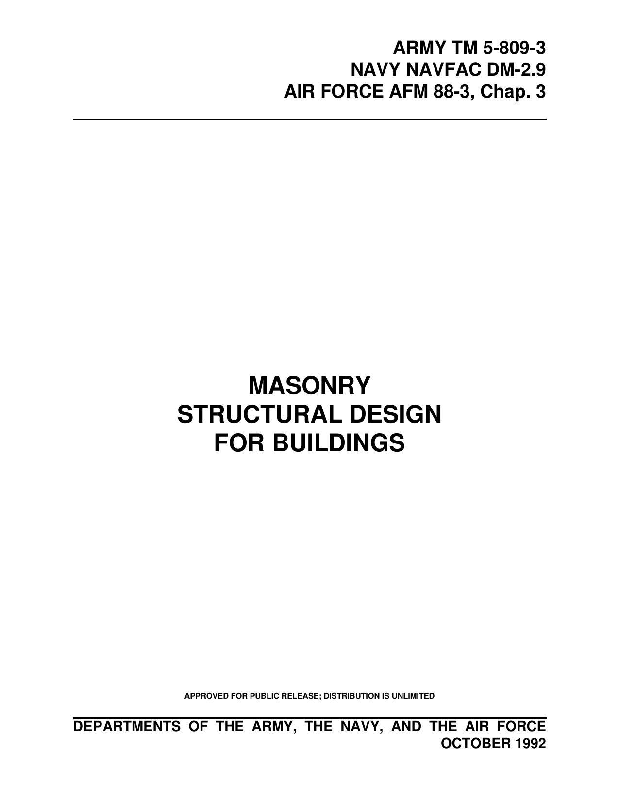 Masonry Structural Design for Buildings