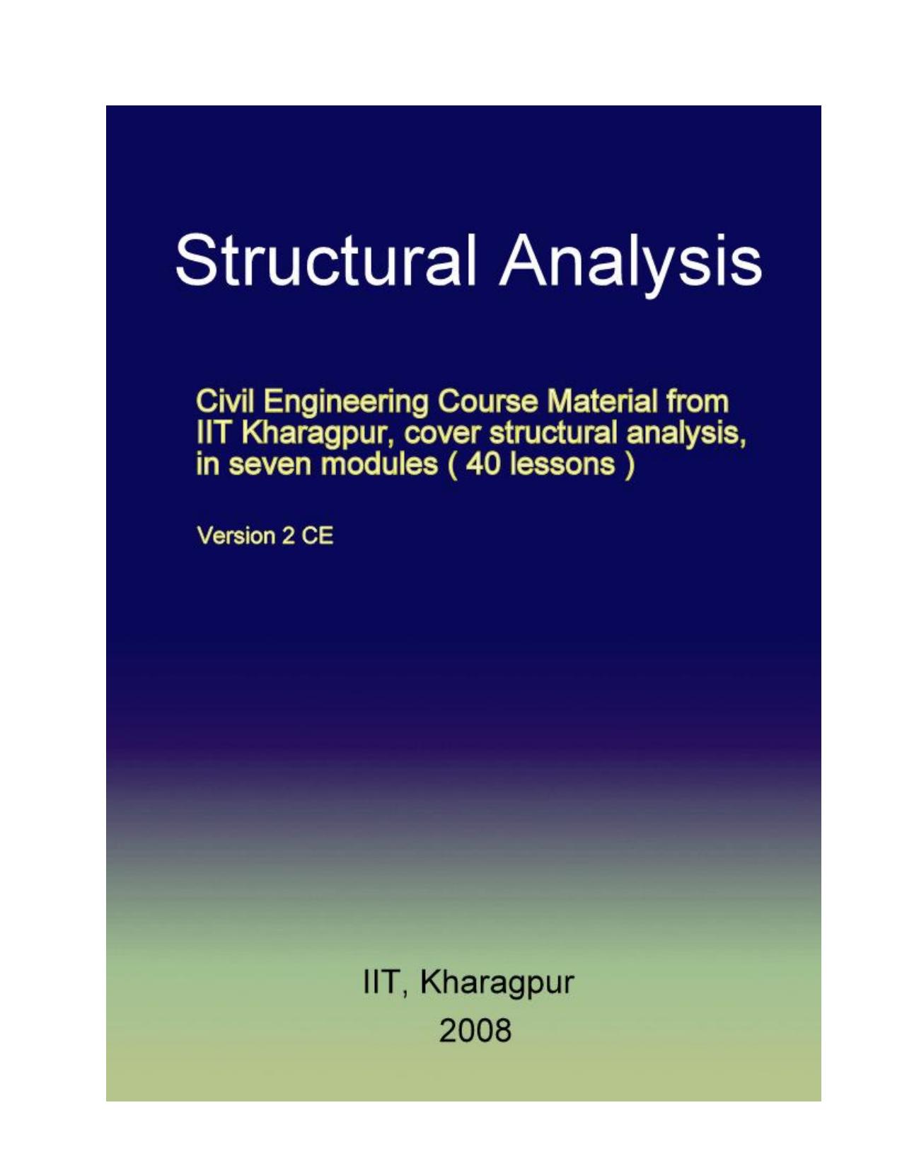 Structural analysis IIT Kharagpur forCVE464