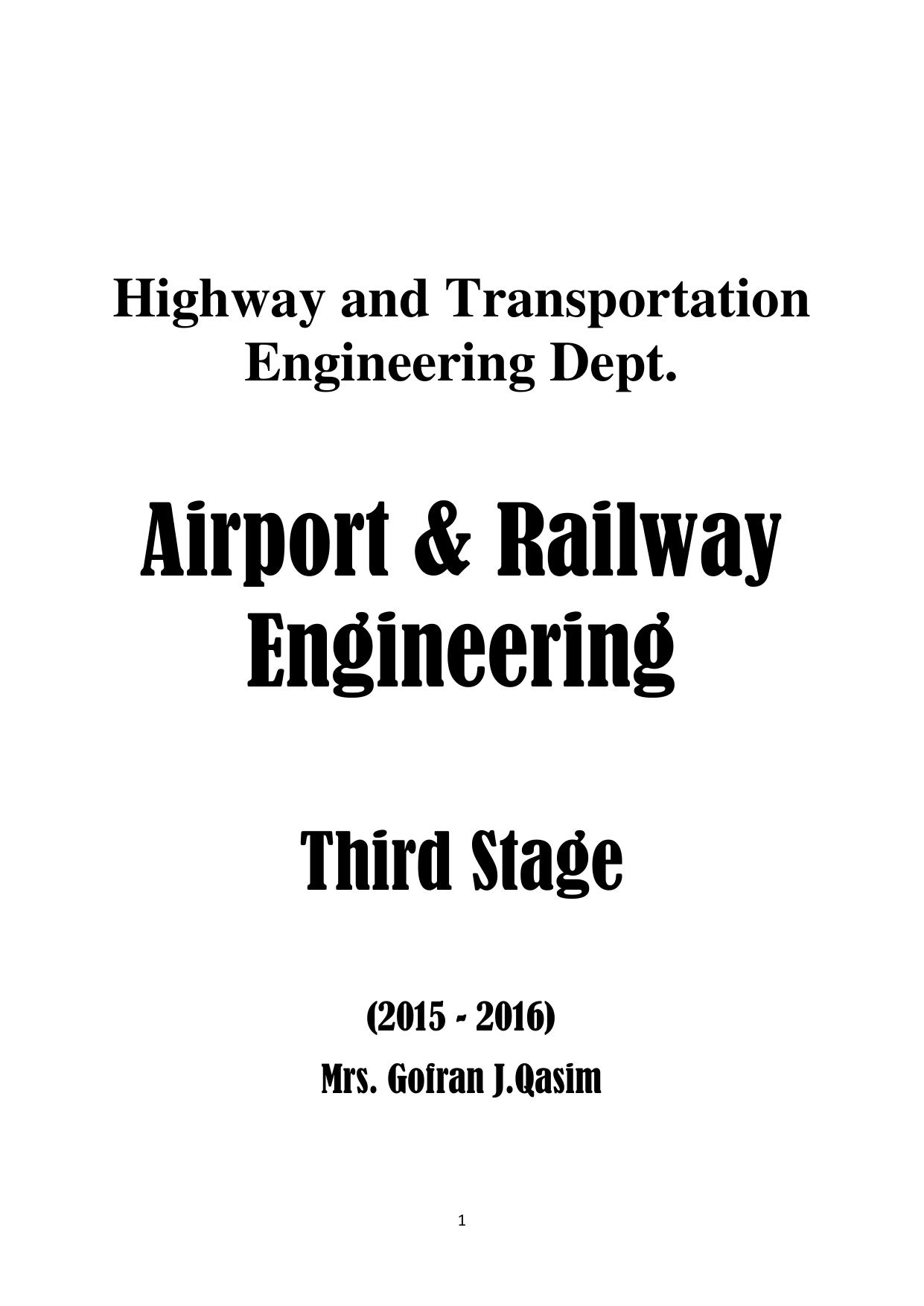 Airport and Railway Engineering