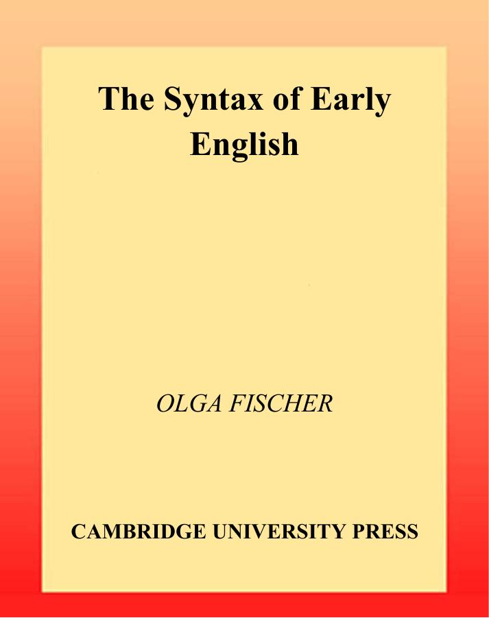 The Syntax of Early English-Cambridge University Press 2001