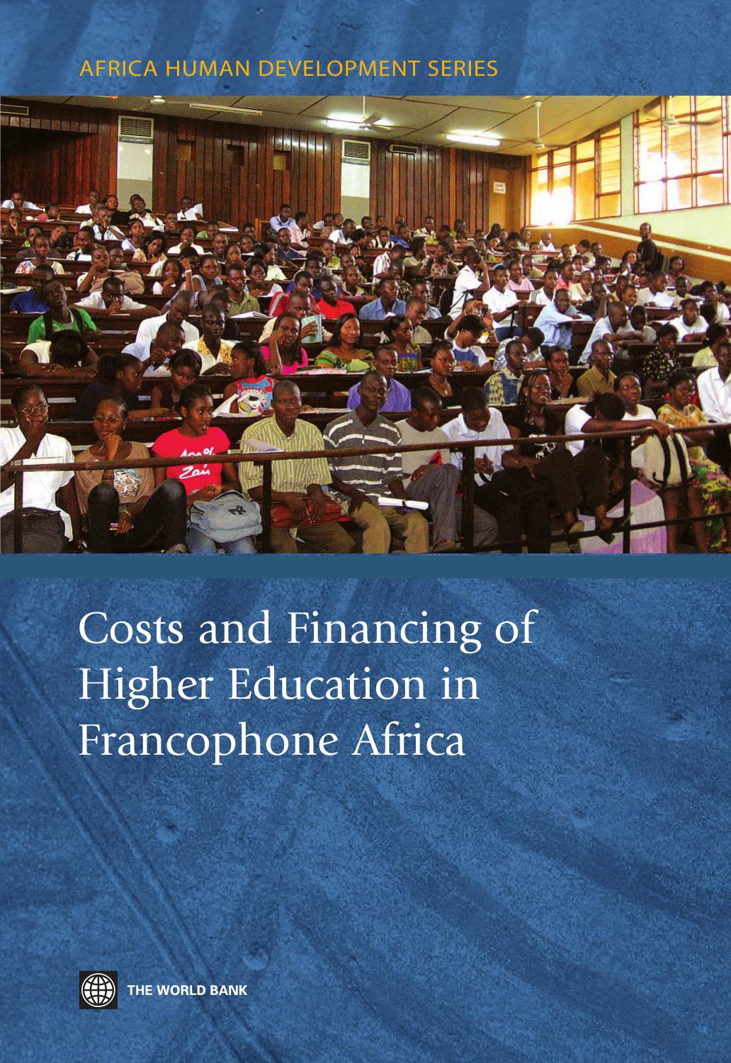 Costs and Financing of Higher Education in Francophone Africa 2008