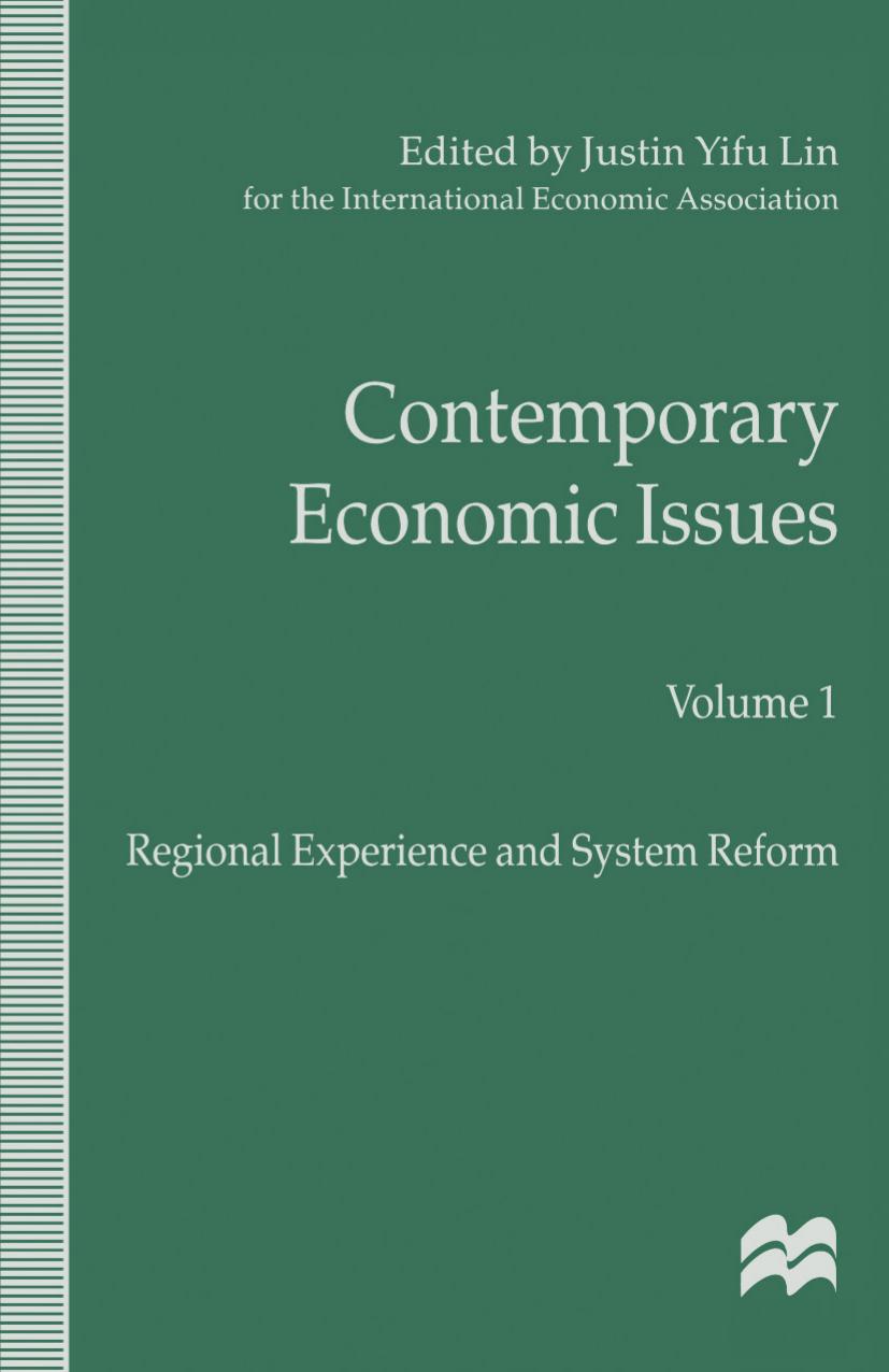 Contemporary Economic Issues  Volume 1 Regional Experience and System Reform (1998)