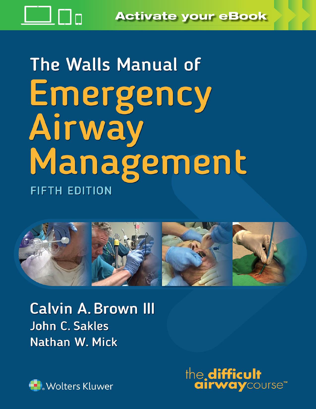 The Walls Manual of Emergency Airway Management 5th ed 2018