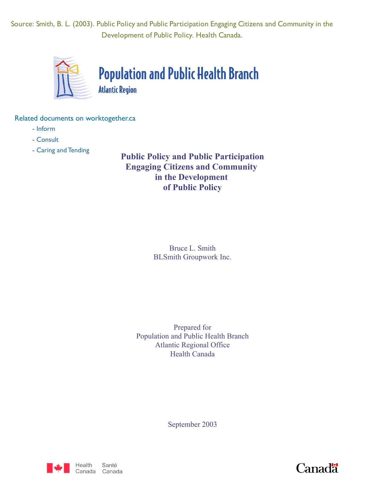 Public Policy and Public Participation