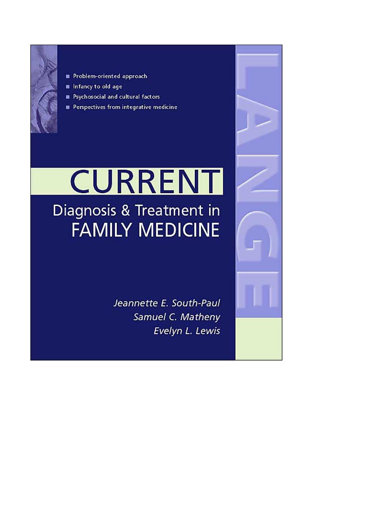 Current Diagnosis & Treatment in Family Medicine 2007