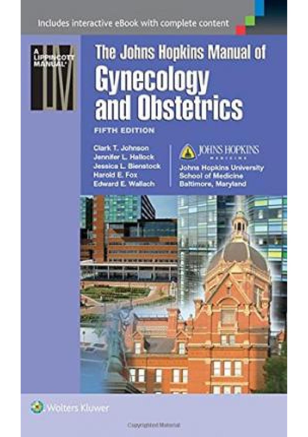 Johns Hopkins Manual of Gynecology and Obstetrics 5th ed