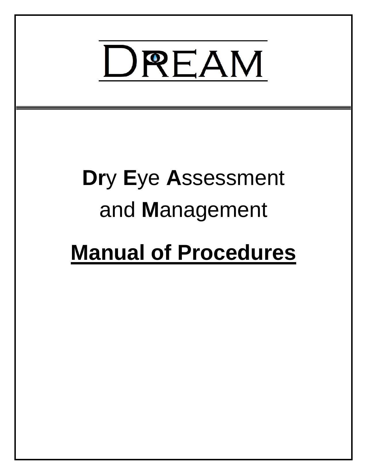 Dry Eye Assessment 2015