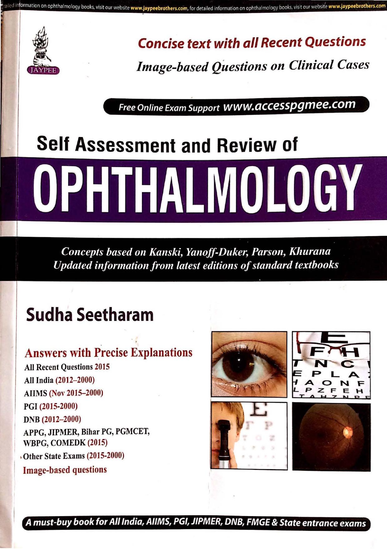 Self assessment and review of ophthalmology 2016