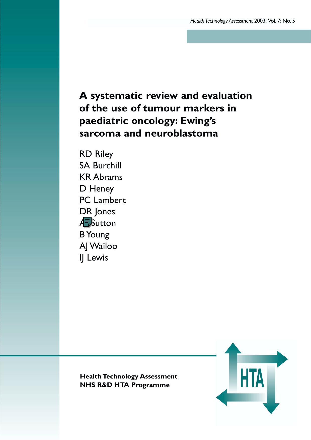 Tumour Markers in Paediatric Oncology