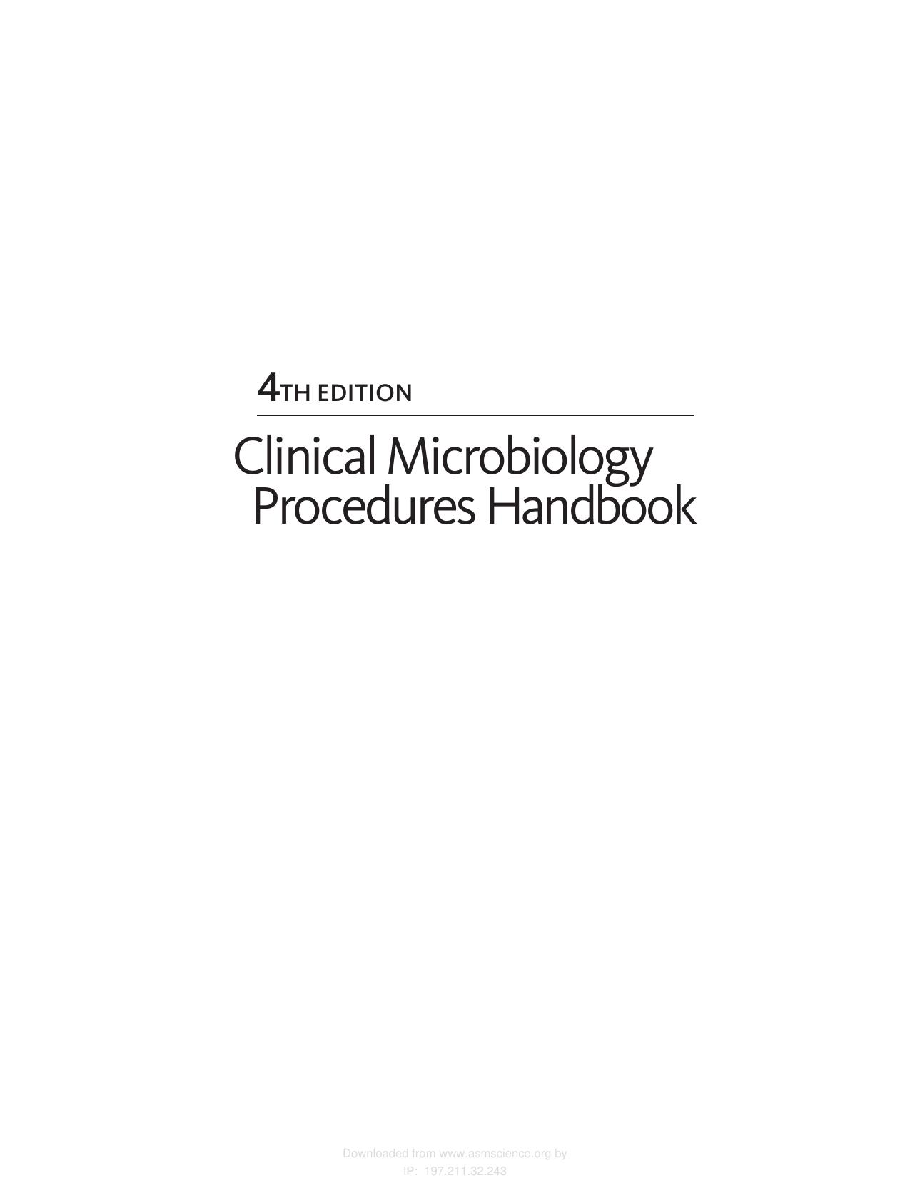 Clinical Microbiology Procedures Handbook 4th ed. 2016.pdf