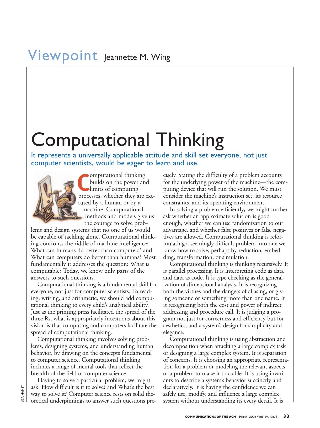 COMPUTATIONAL THINKING