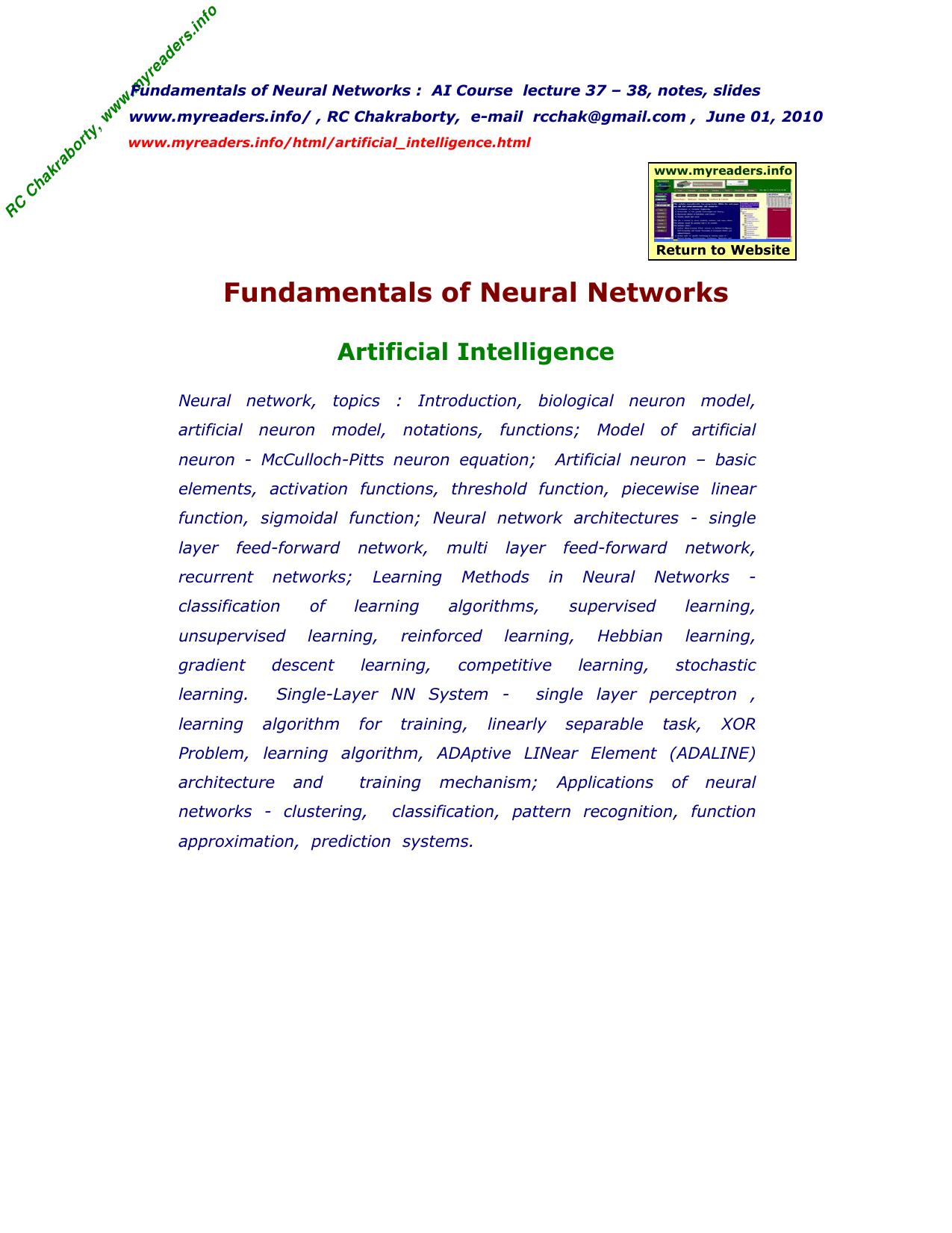 Microsoft Word - 08 Neural Networks