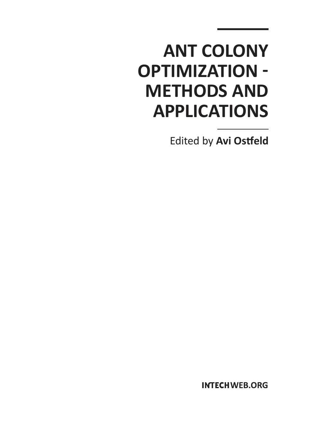 Ant Colony Optimization - Methods and Applications.indd