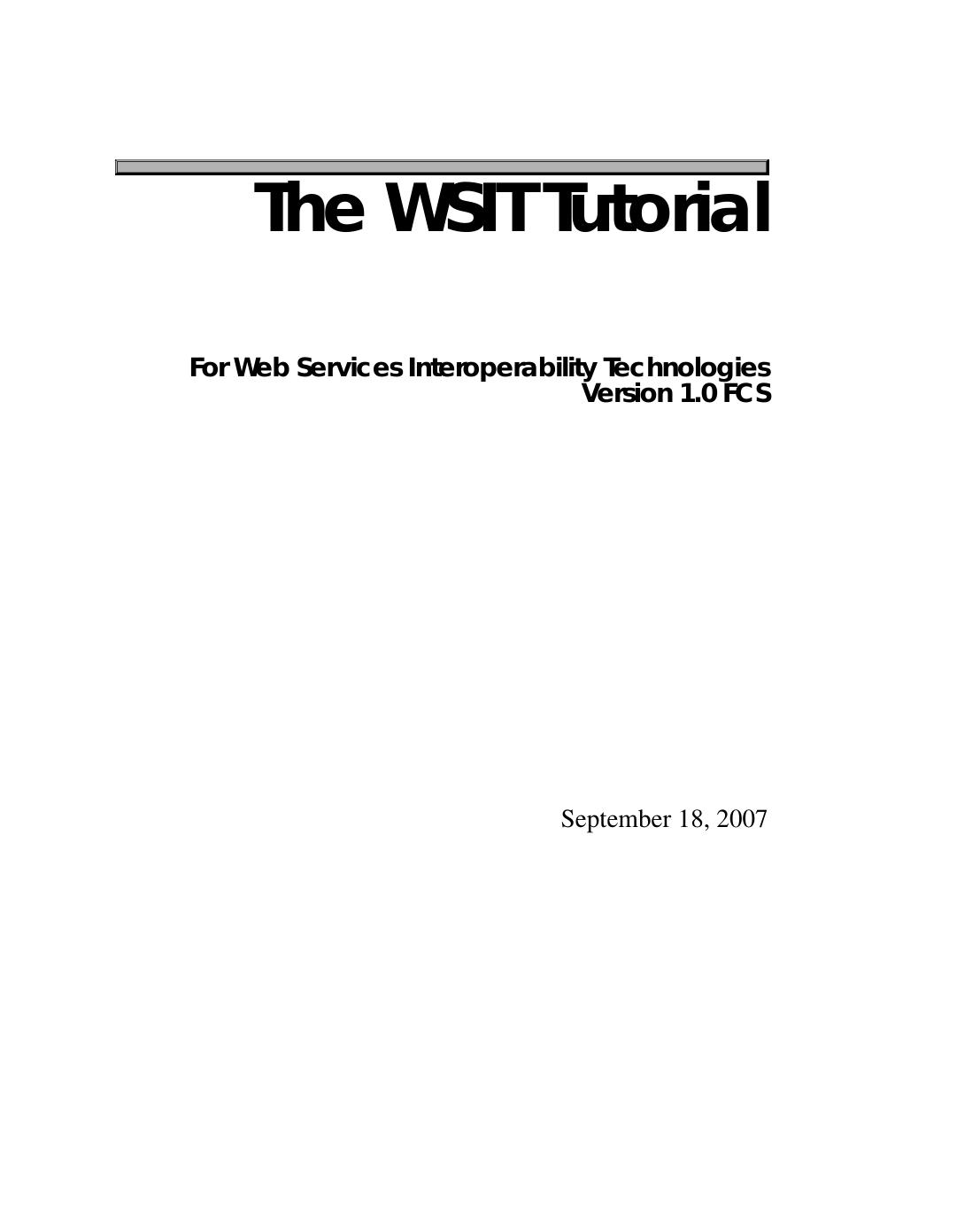 The Java WSIT Tutorial