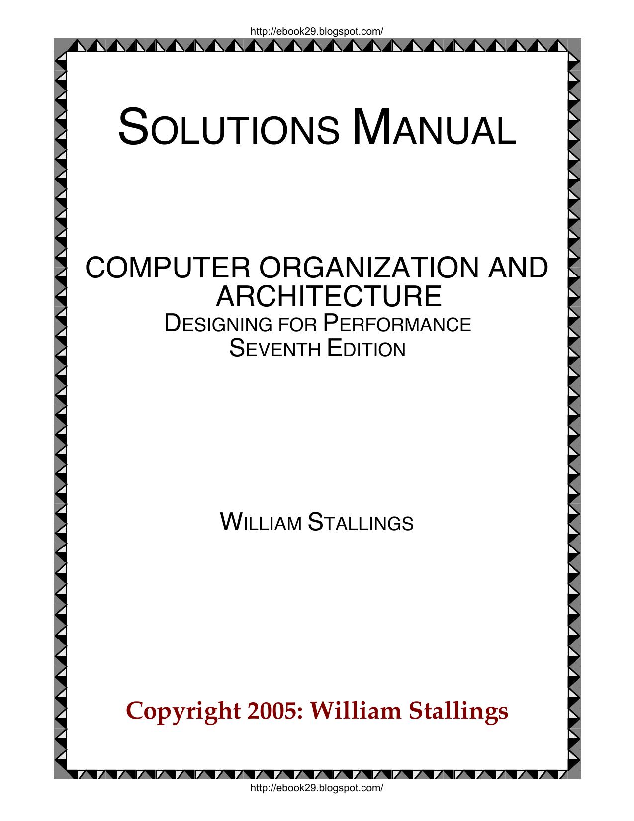 computer organization and architecture - designing for performance