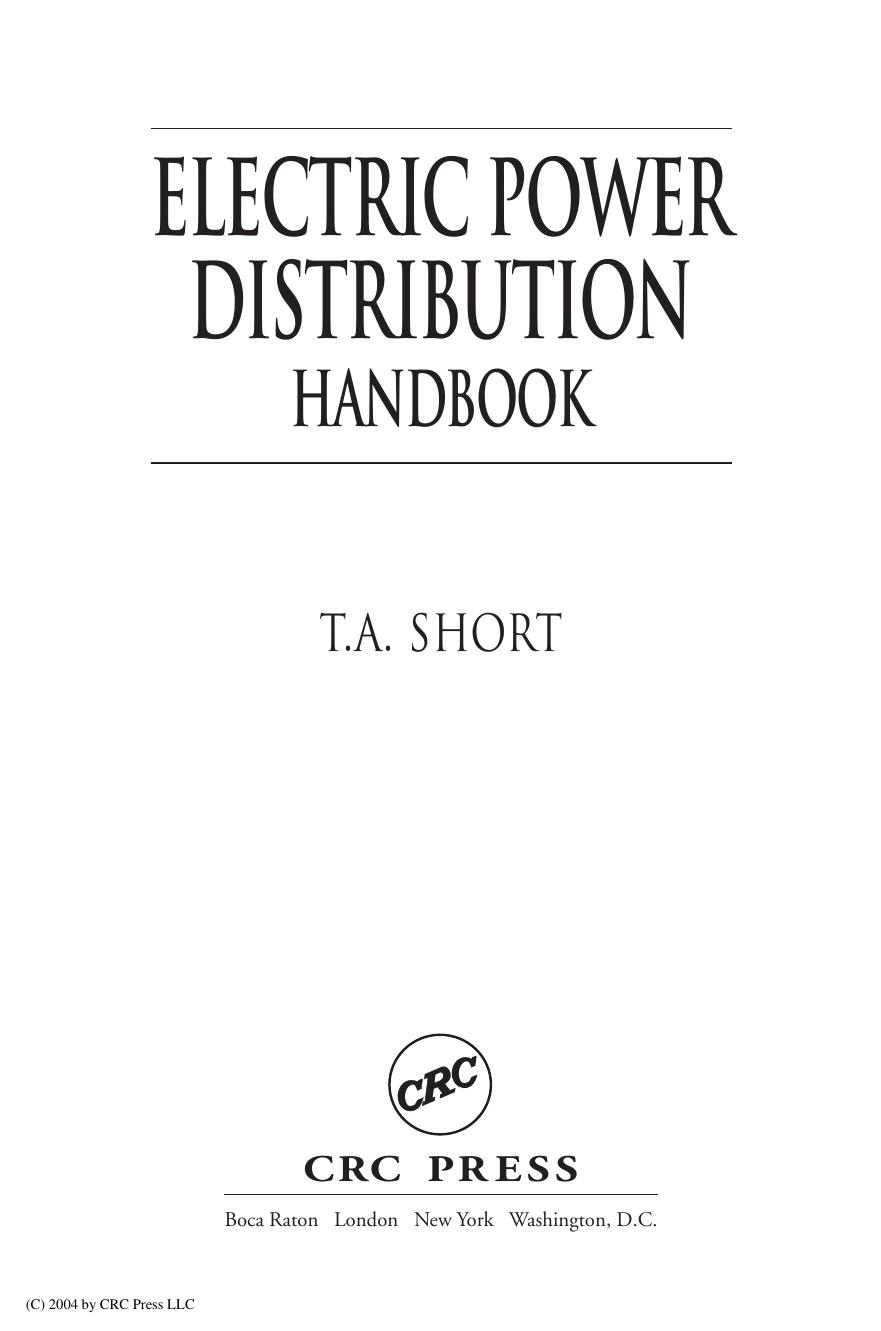 Electric Power Distribution Handbook