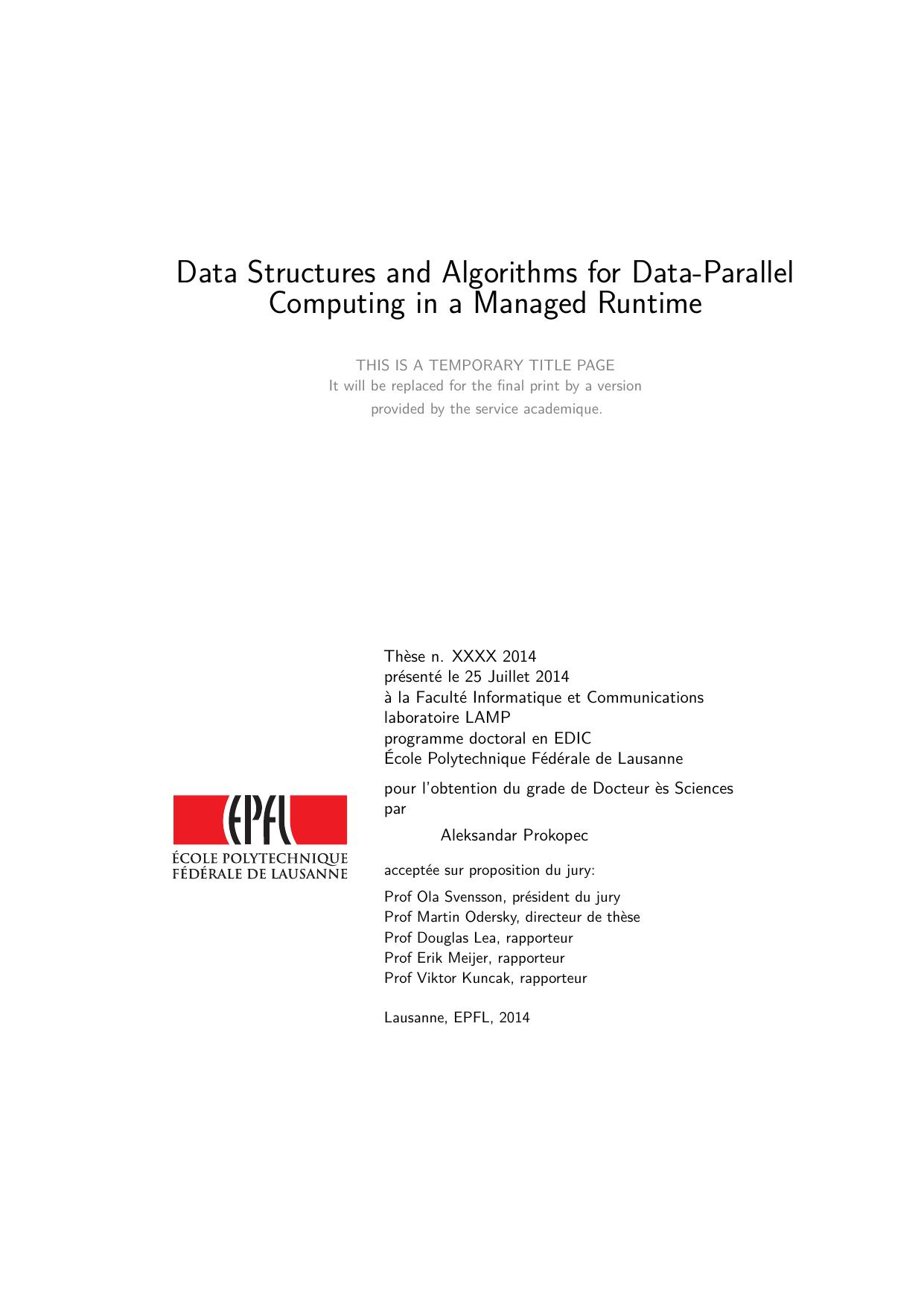 Data Structures and Algorithms for Data-Parallel Computing in a Managed Runtime  2014