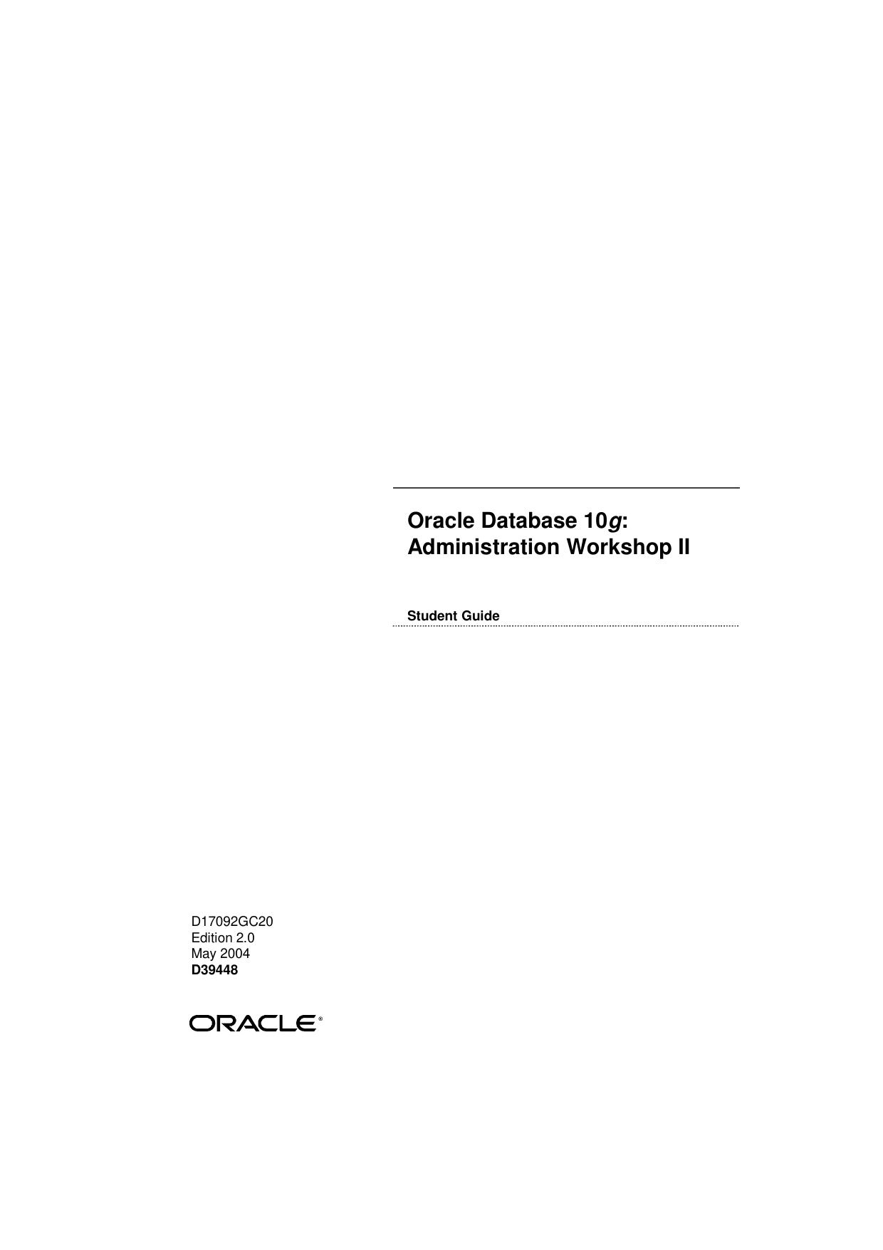 Oracle 10g Dba2