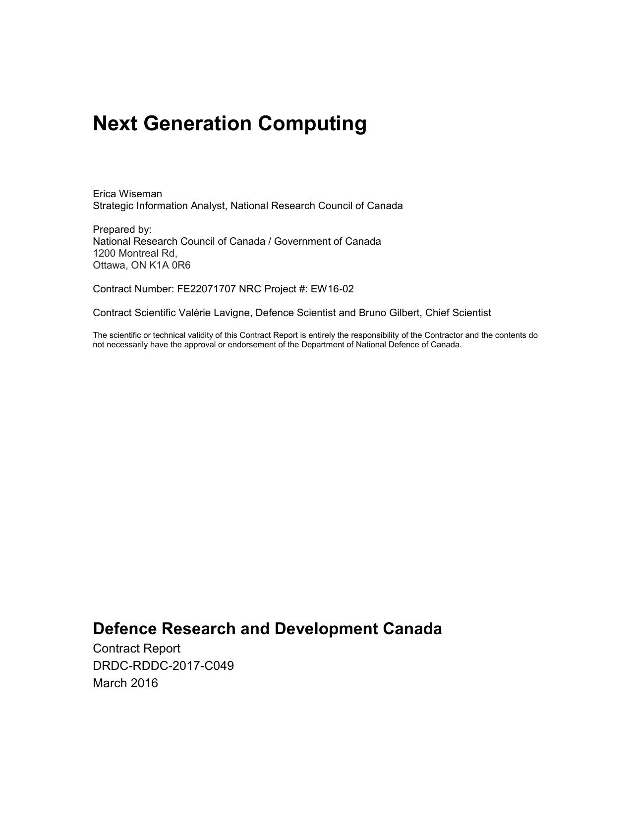 Next Generation Computing