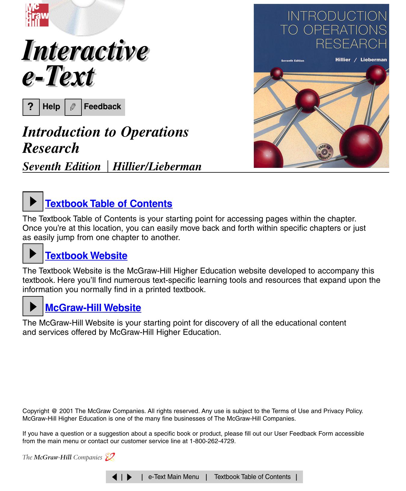 Intorduction to Operations Research 7ed, Hillier & Lieberman, 1240pp, MGH
