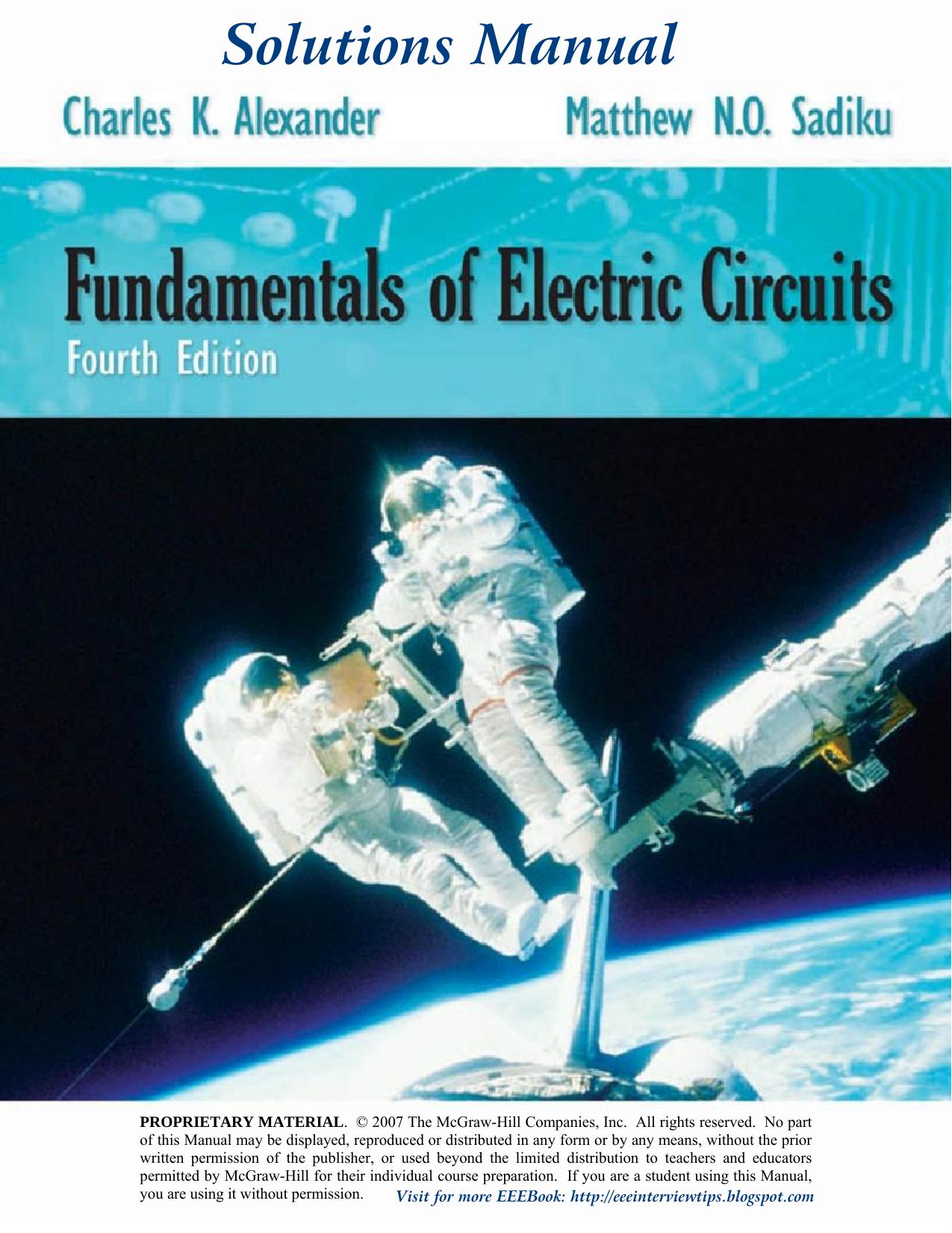 Solutions Manual of Fundamentals of electric circuits 4th ed. 2007.pdf