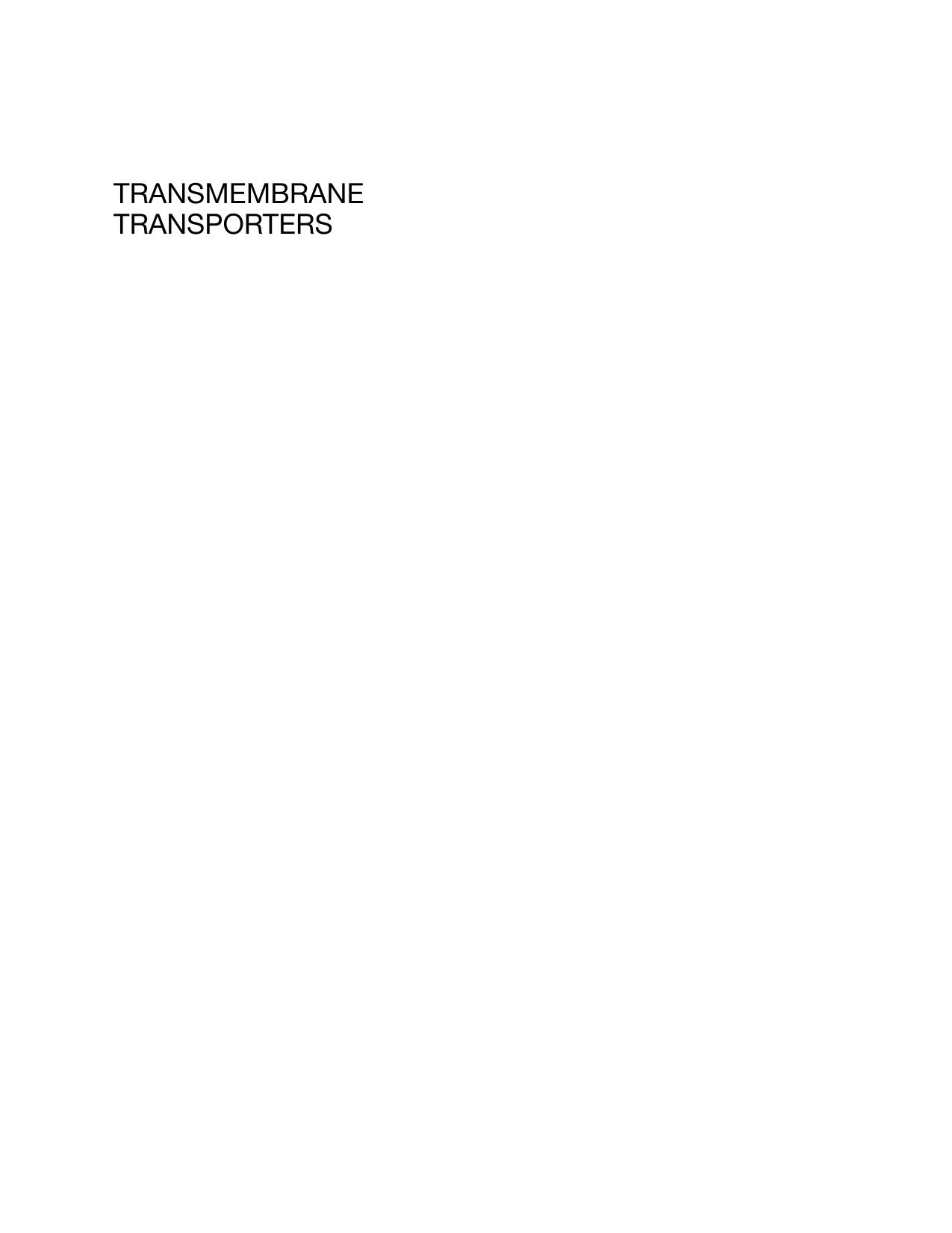 TRANSMEMBRANE TRANSPORTERS 2002