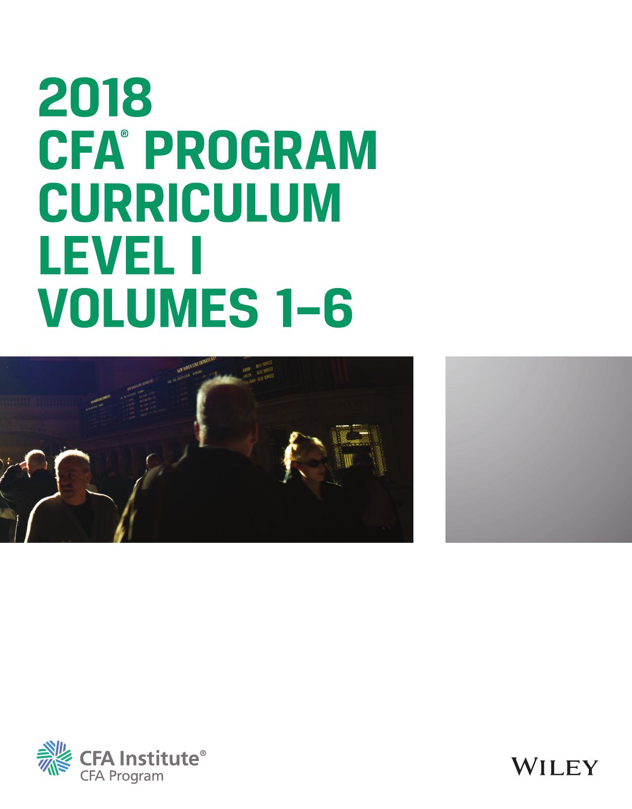 CFA® Program Curriculum 2018