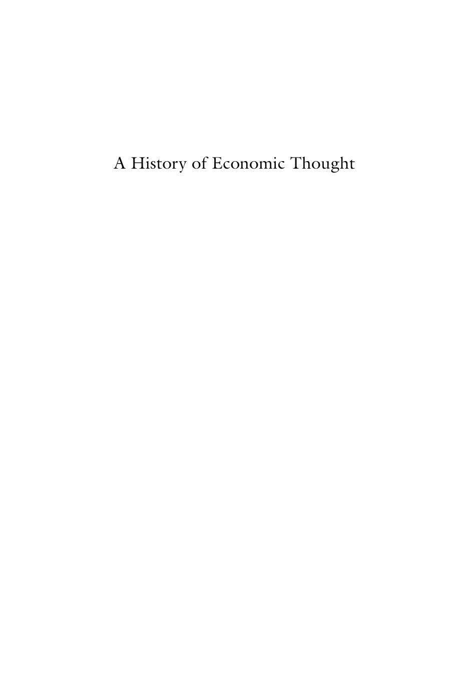 A history of economic thought 1998