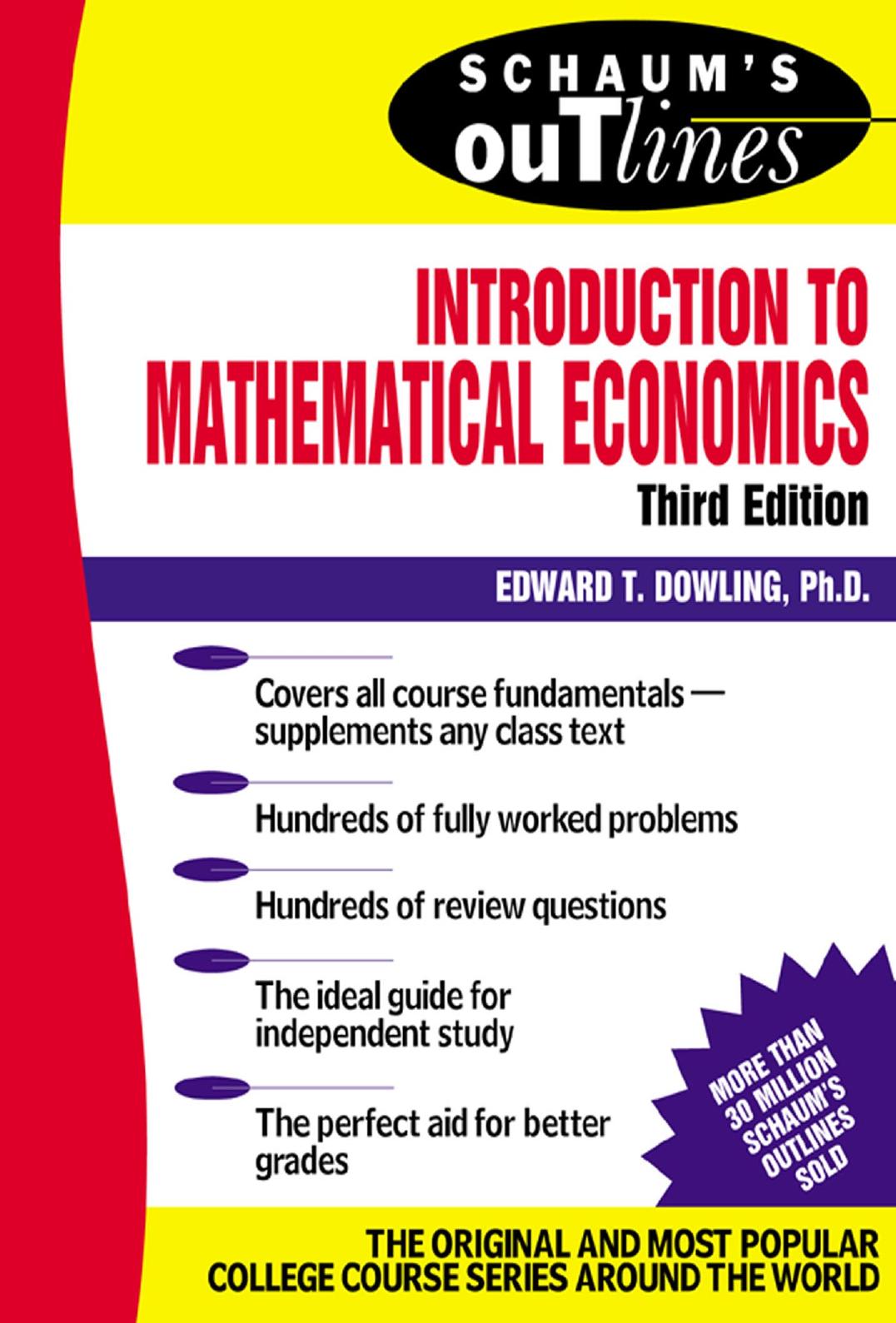 Schaum's Outline Theory and Problems of Introduction to Mathematical Economics