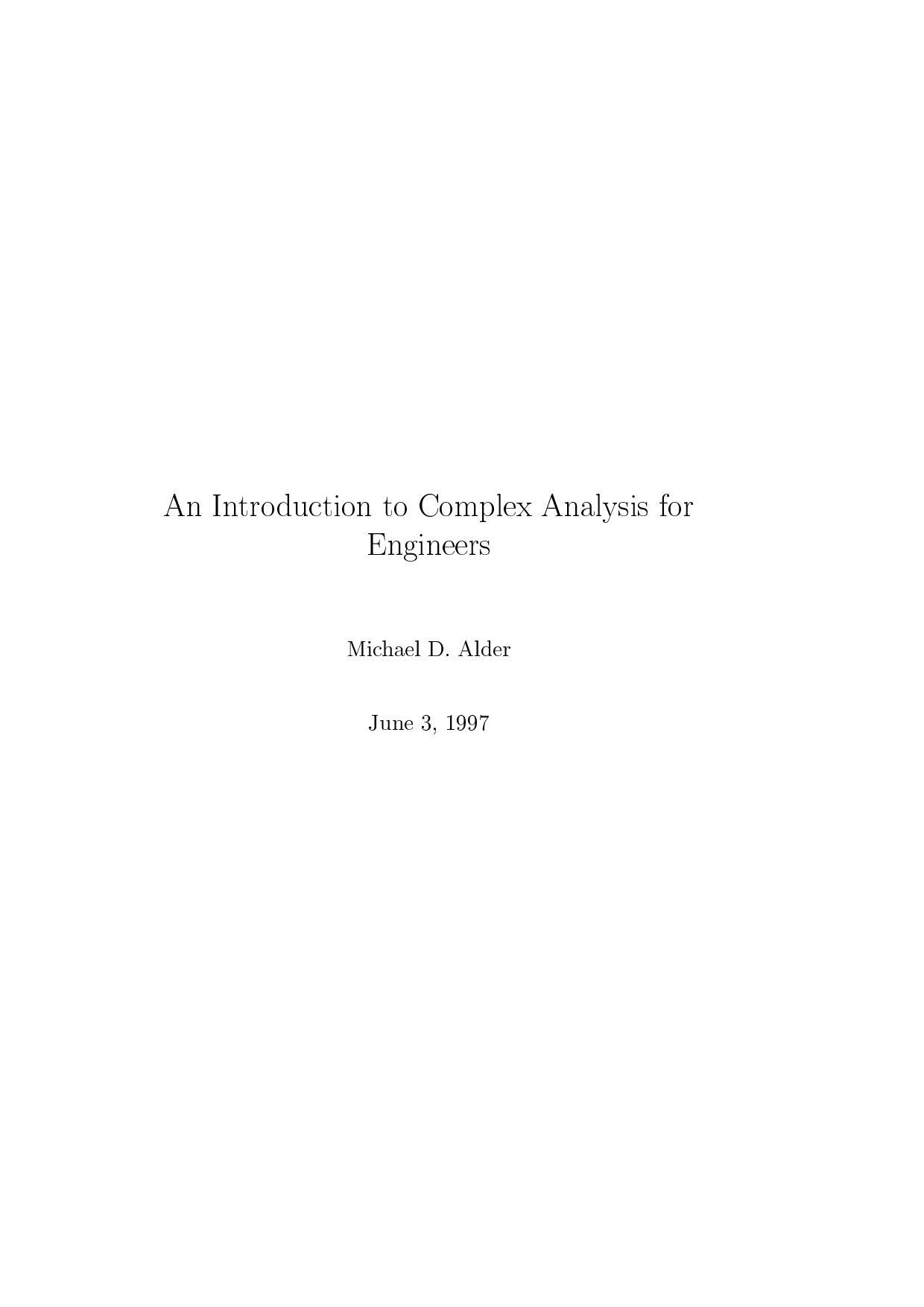 Intro-Complex-Analysis-for-Engineers 1997