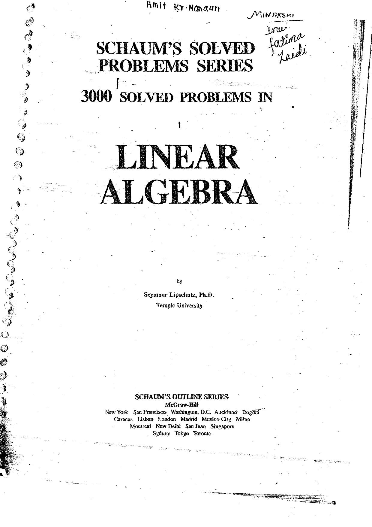 3000 Solved Problems in Linear Algebra 2018