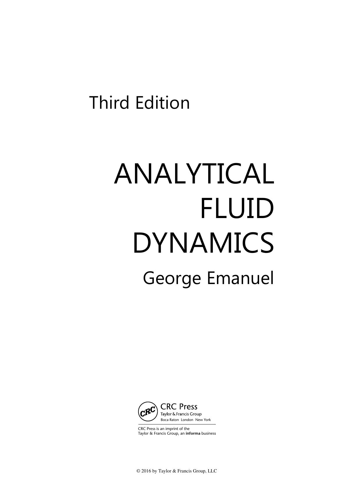 Analytical fluid dynamics 2016