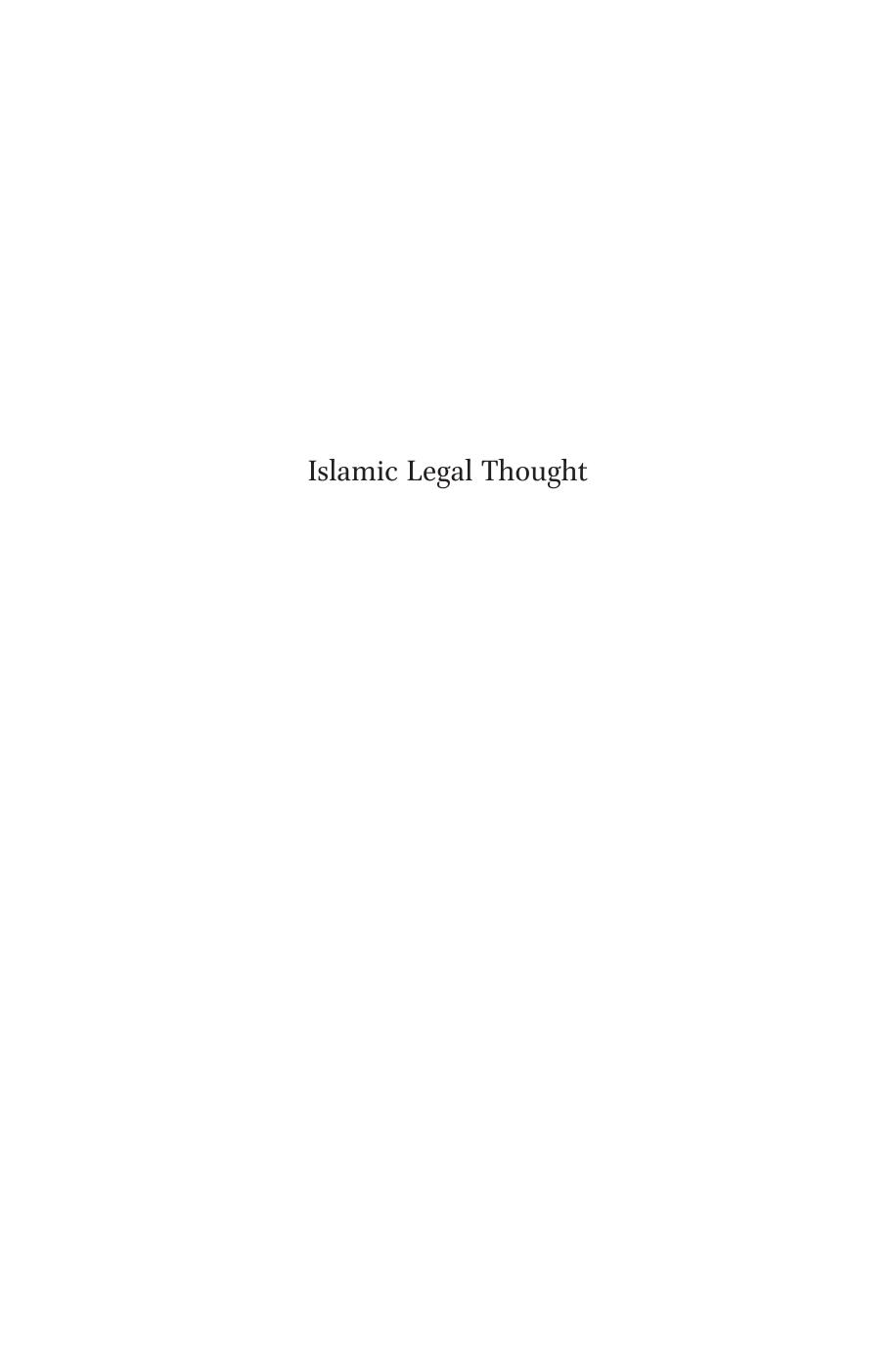 Islamic Legal Thought   A Compendium of Muslim Jurists, 2013
