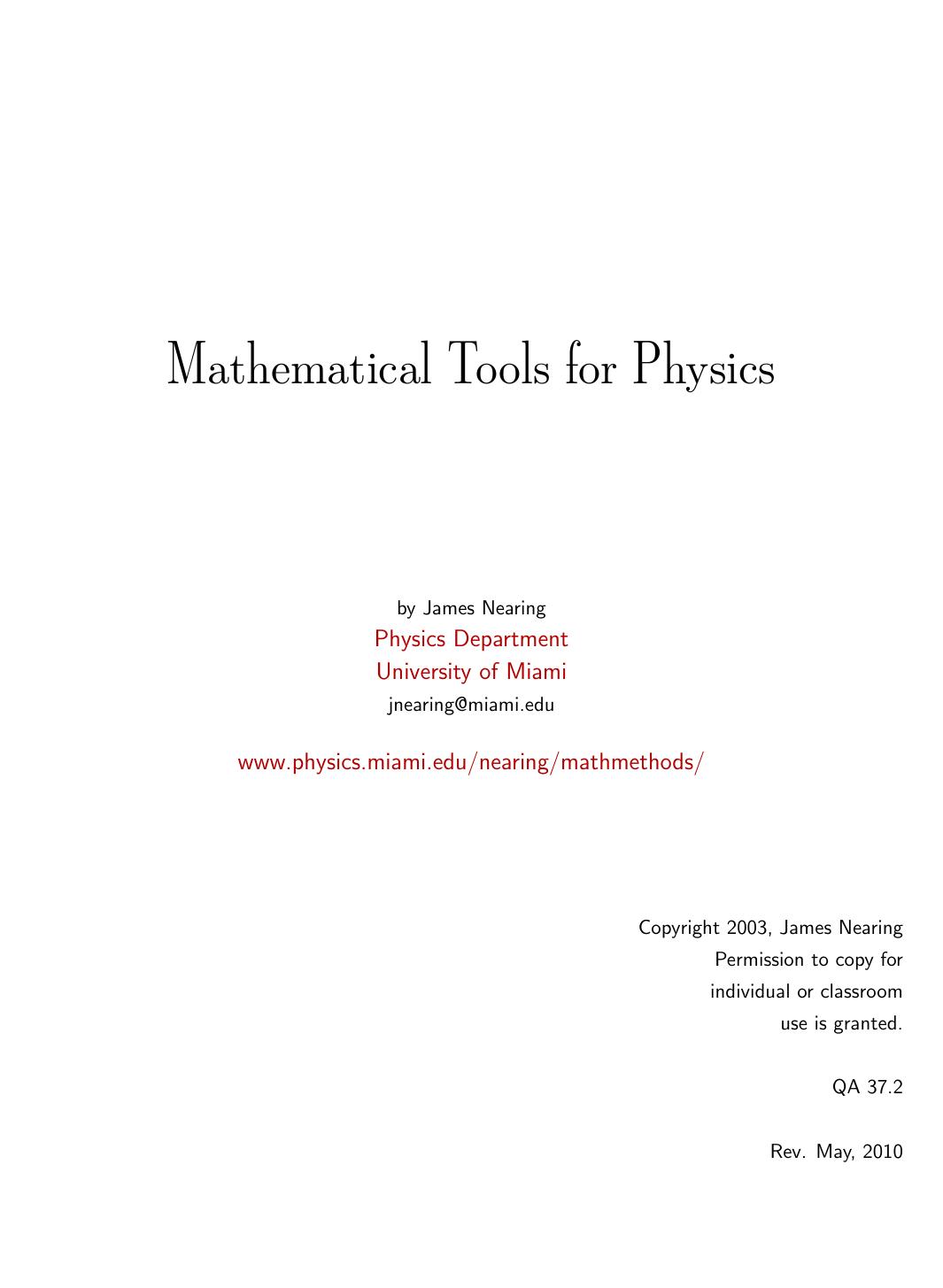 mathematical methods-three 2003