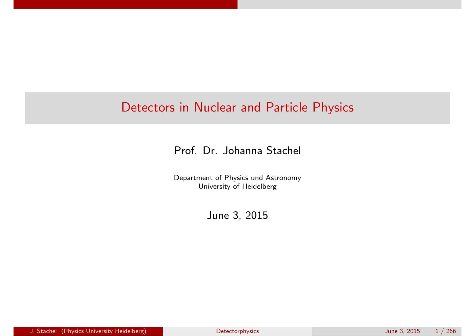 Detectors in Nuclear and Particle Physics