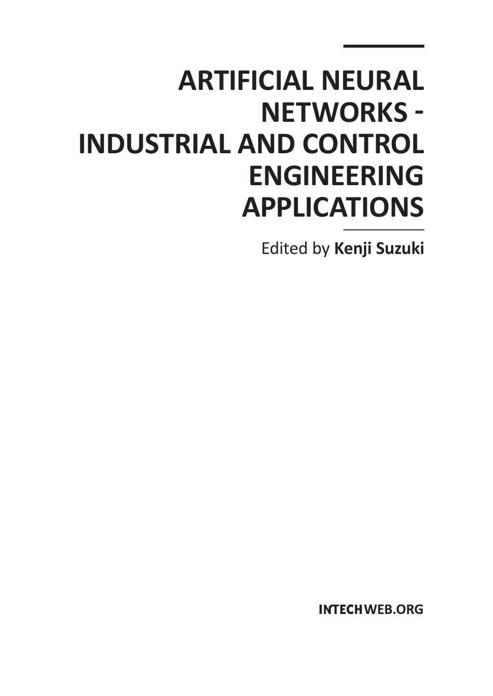 Artificial Neural Networks - Industrial and Control Engineering Applications.indd