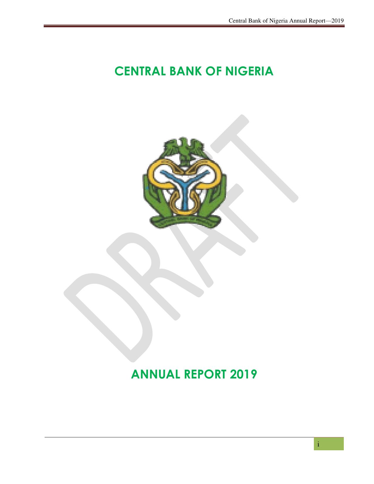 Central Bank of Nigeria Annual Report—2019