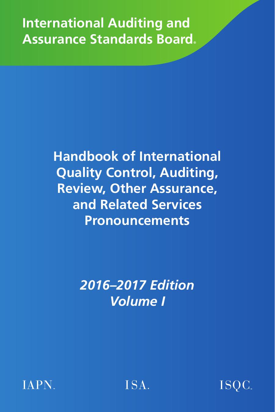 International Auditing and Assurance Standards Board Handbook of International Quality Control  . ( PDFDrive ) 2016