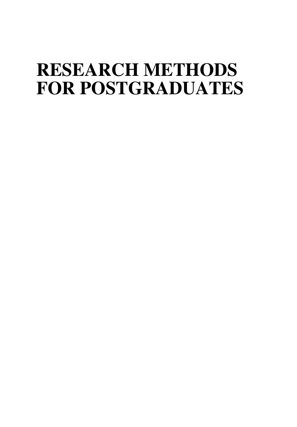 Research Methods for Postgraduates by Tony Greenfield, Sue Greener (z-lib.org)
