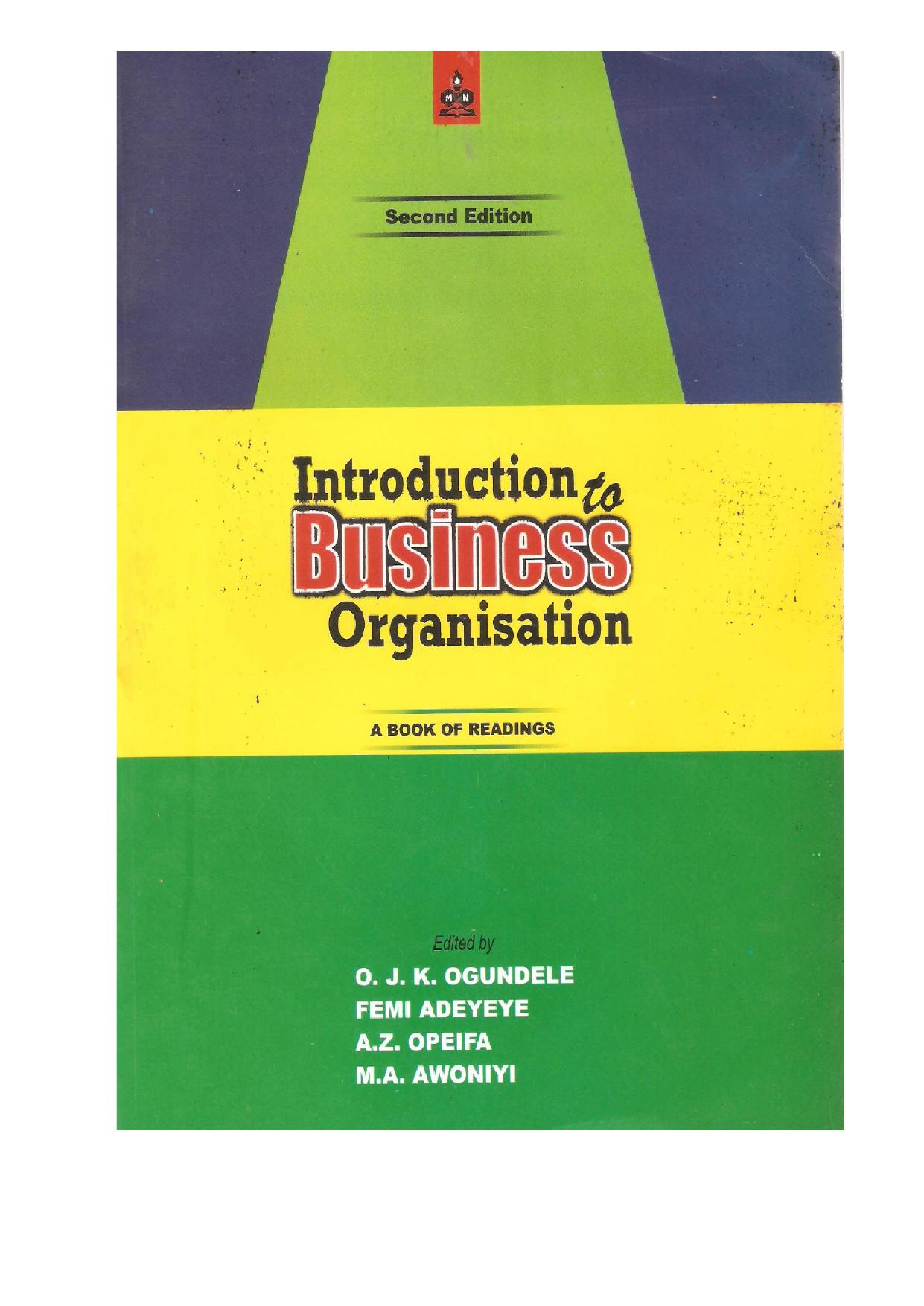 Introduction to Business Organization 2010