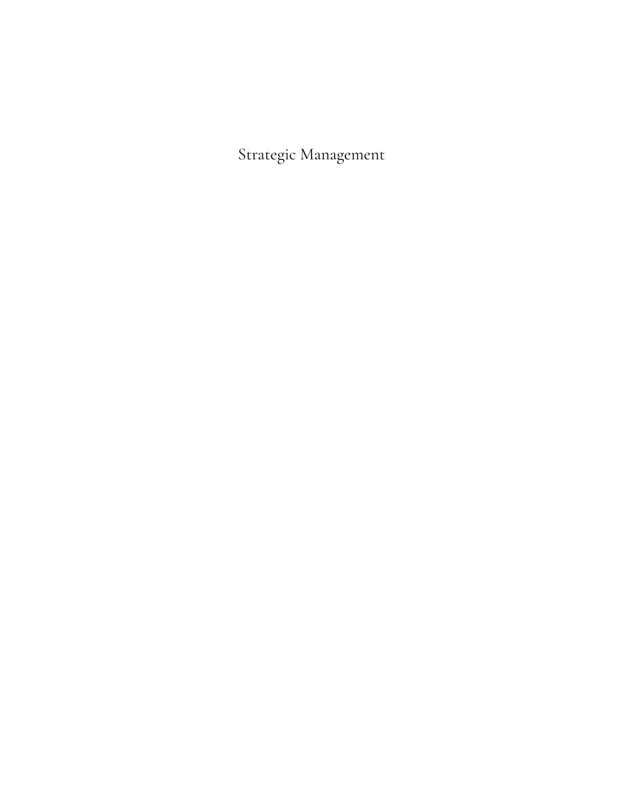 Strategic Management