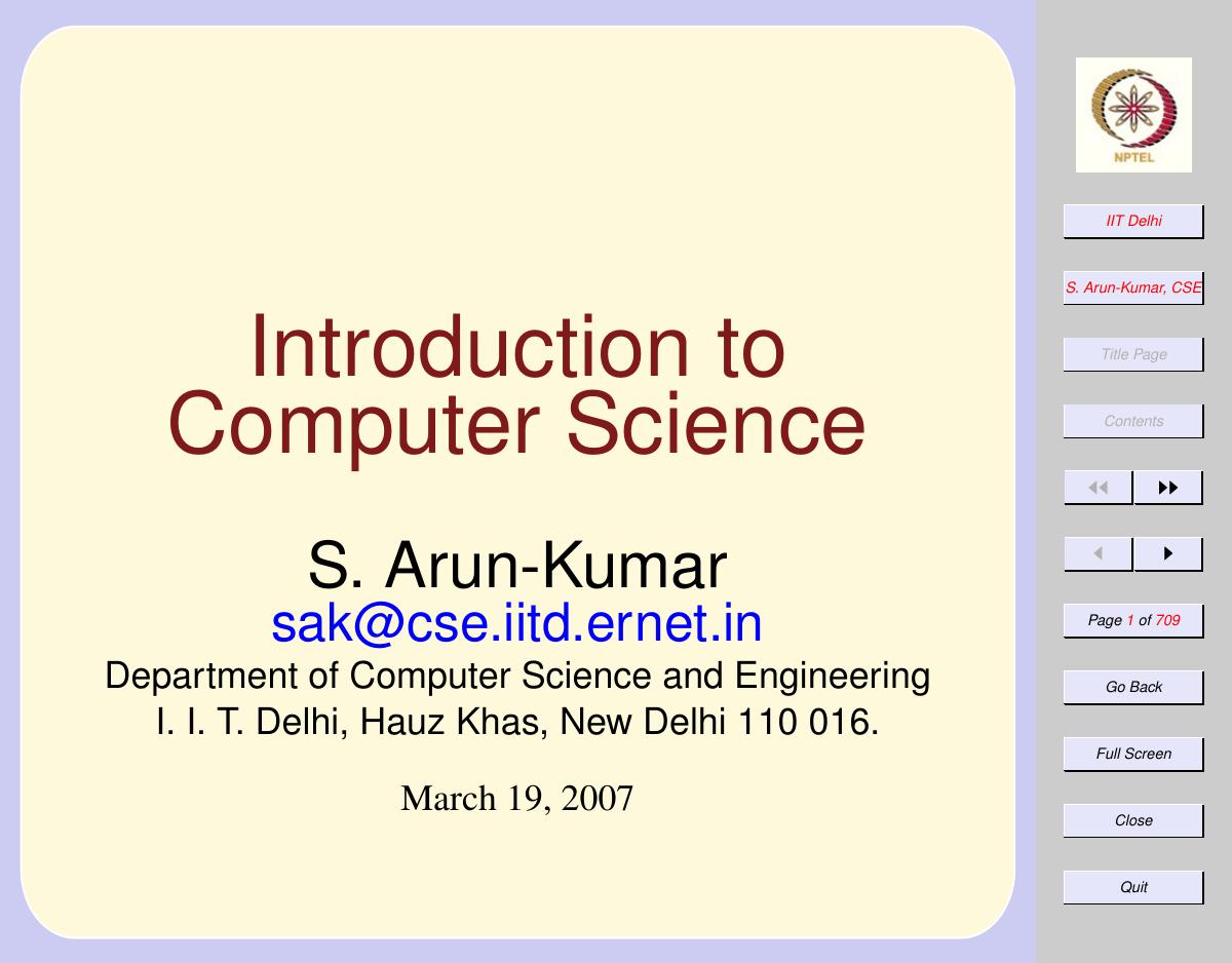 Introduction to Computer Science 2007