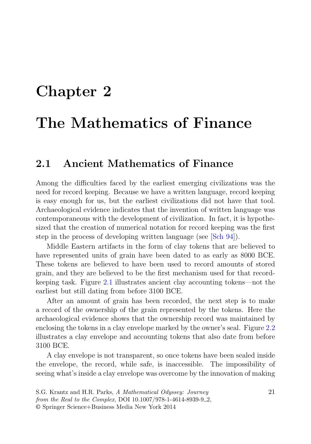 The Mathematics of Finance 2014