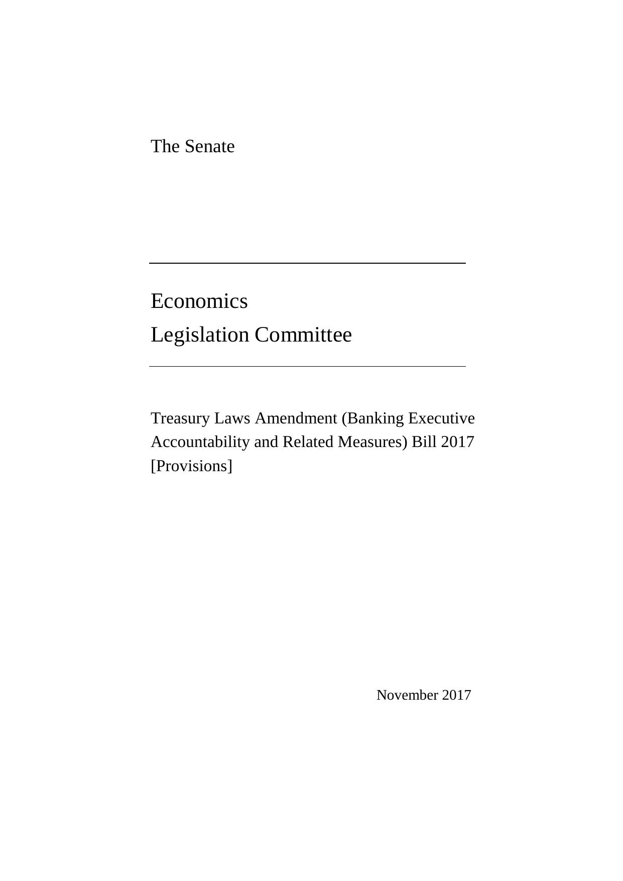 Treasury Laws Amendment (Banking Executive Accountability and Related Measures) Bill 2017 [Provisions]